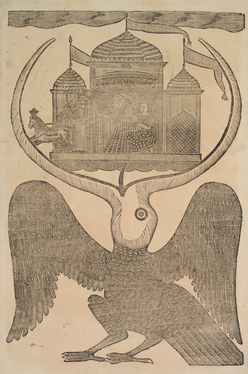 Jatayu Ramaa, pájaro mítico impide el carro de Ravana, tratando de evitar el secuestro de Sita, 1800s de Shri Gobinda Chandra Roy