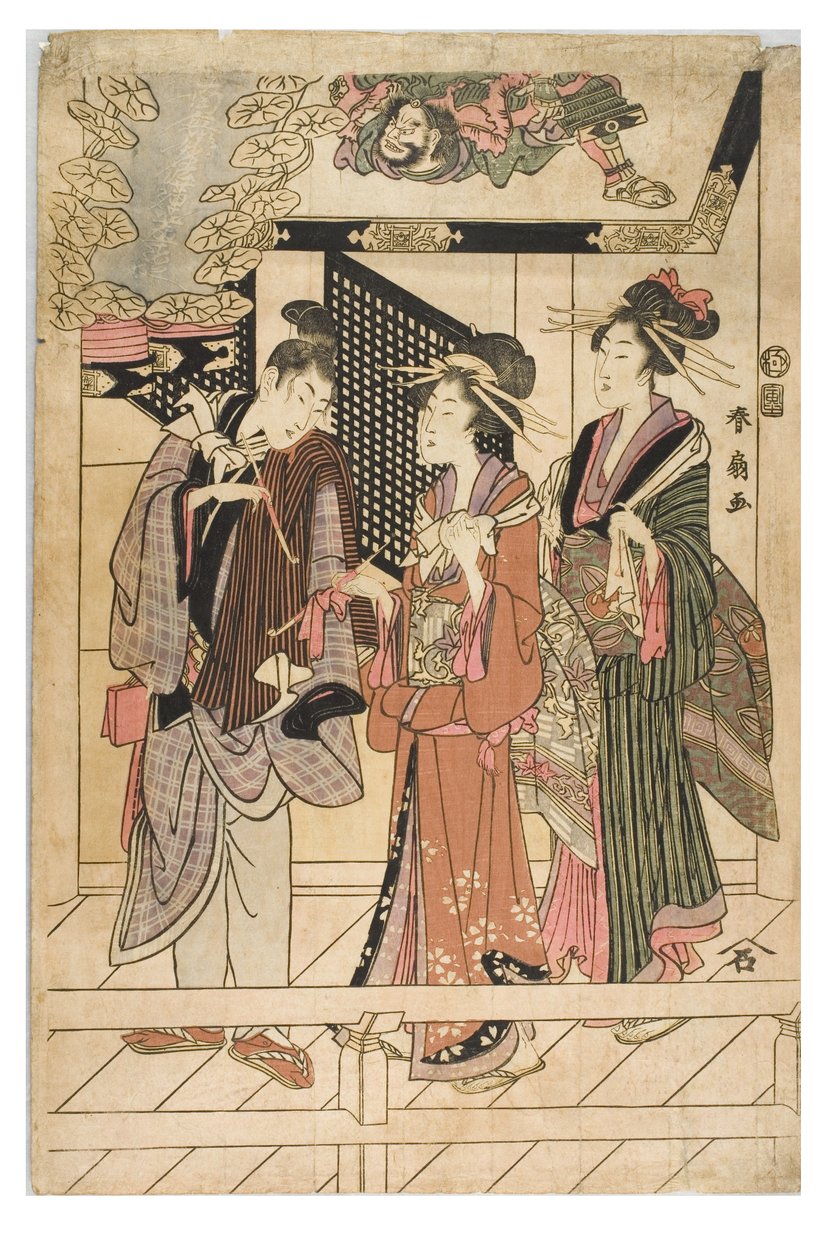 Visita a un santuario de Shunsen Katsukawa