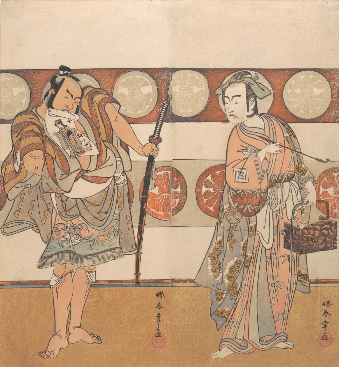 Los actores Ichikawa Yaozo III y Nakamura Sukegoro II, ca. 1791 de Shunsho