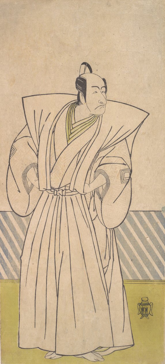 El quinto Ichikawa Danjuro como un samurái de alto rango, finales del siglo XVIII de Shunsho