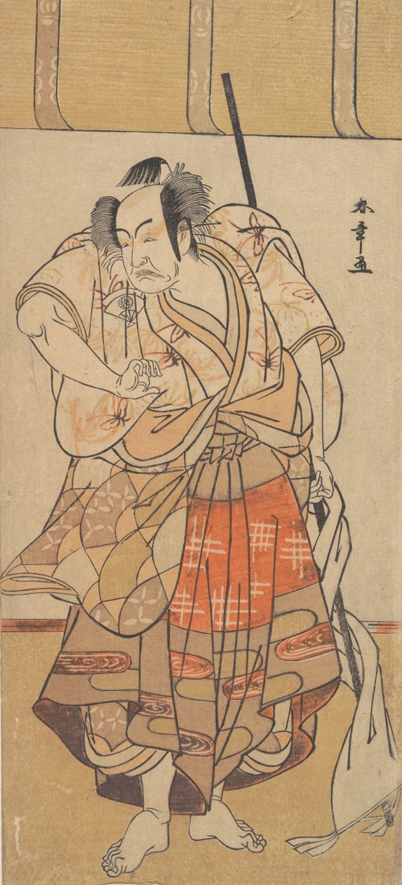 El primer Onoe Kikugoro como un hombre enojado, ca. 1772 de Shunsho