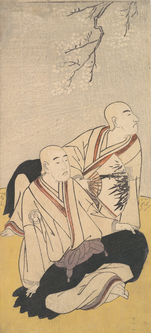 El tercer Sawamura Sojuro y el segundo Ichikawa Monnosuke como monjes budistas, 1791 de Shunsho