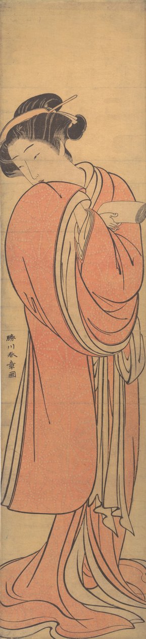 Mujer en Rojo, finales del siglo XVIII de Shunsho