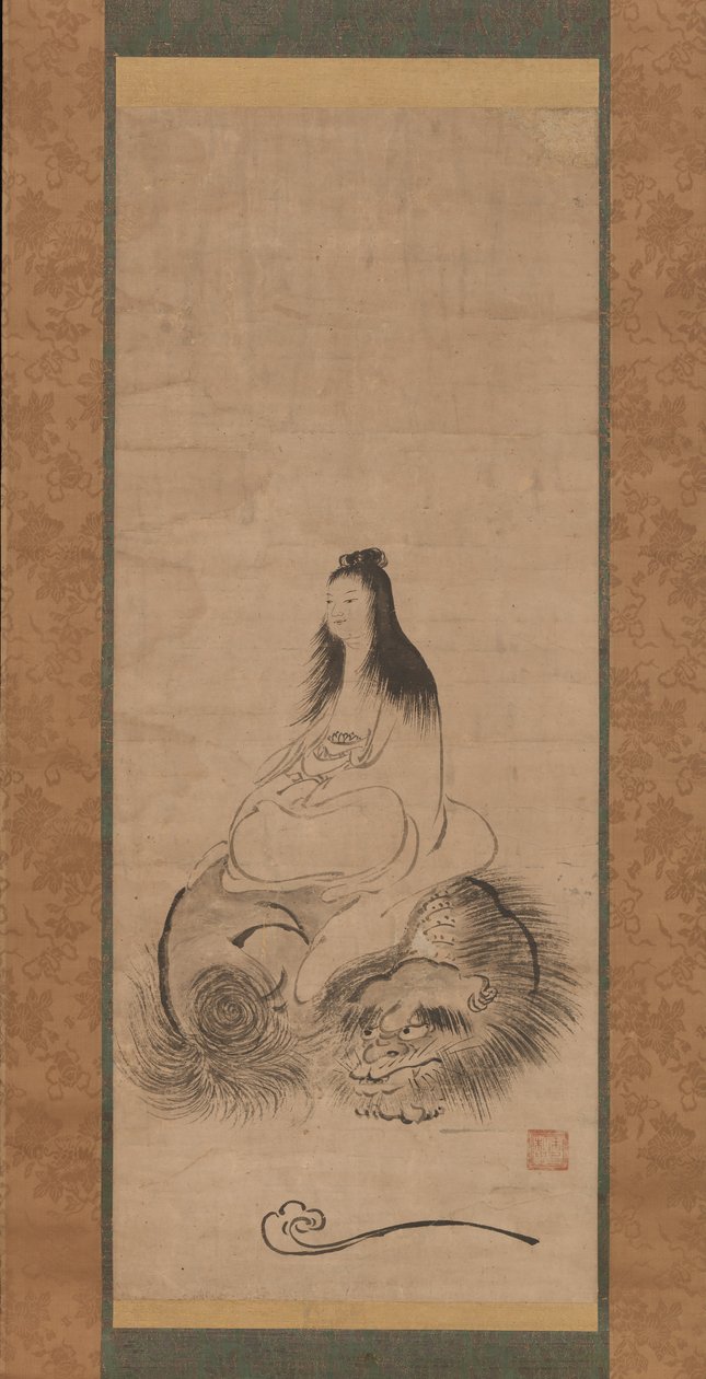 Monju en un león de Shusei