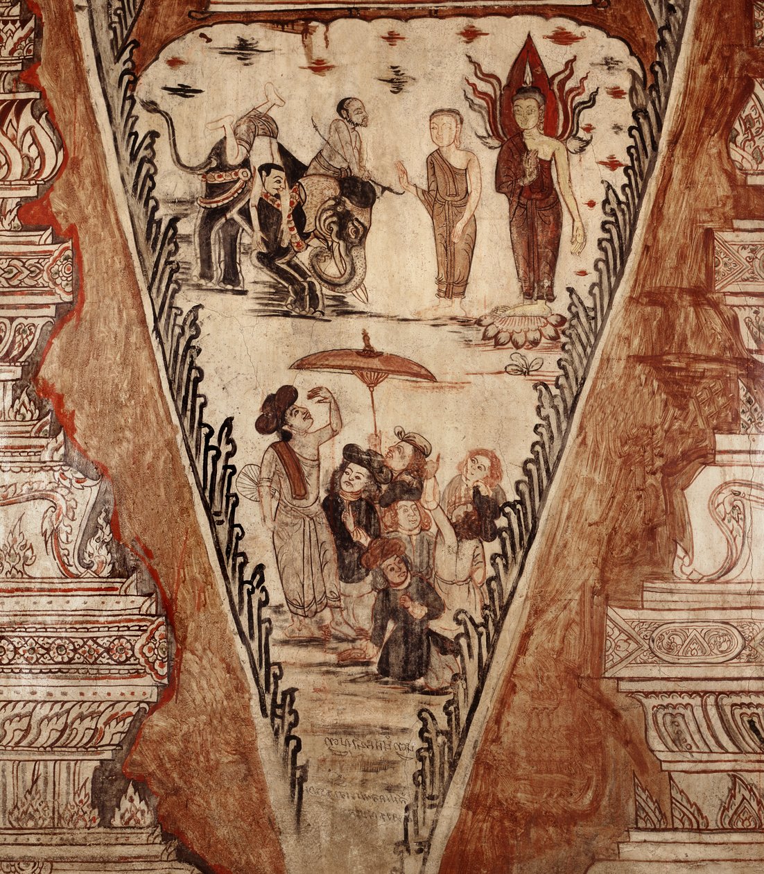 (detalle) Buda confunde a los herejes, 1734 de Siamese School