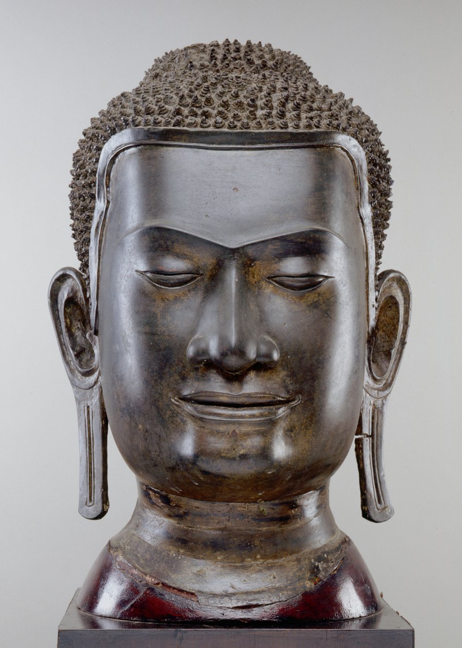 Cabeza de Buda, cultura Ayutthaya, estilo U Thong de Siamese School