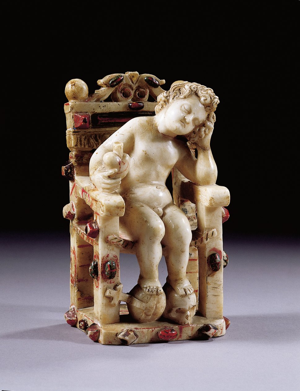 Figura del niño Cristo sentado en un trono, principios del siglo XVII de Sicilian School