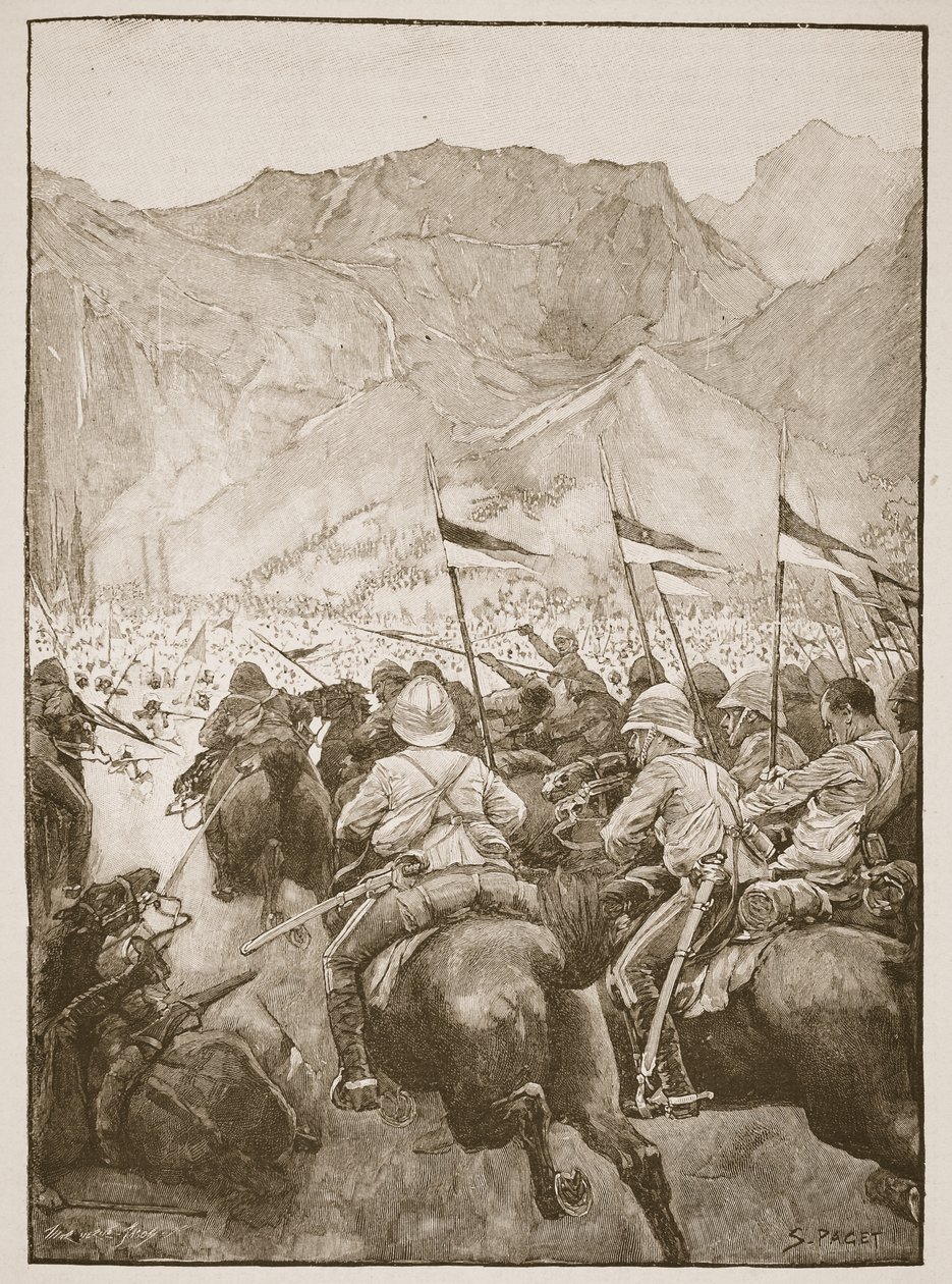 El Coronel Cleland lideró a sus lanceros, ilustración de 