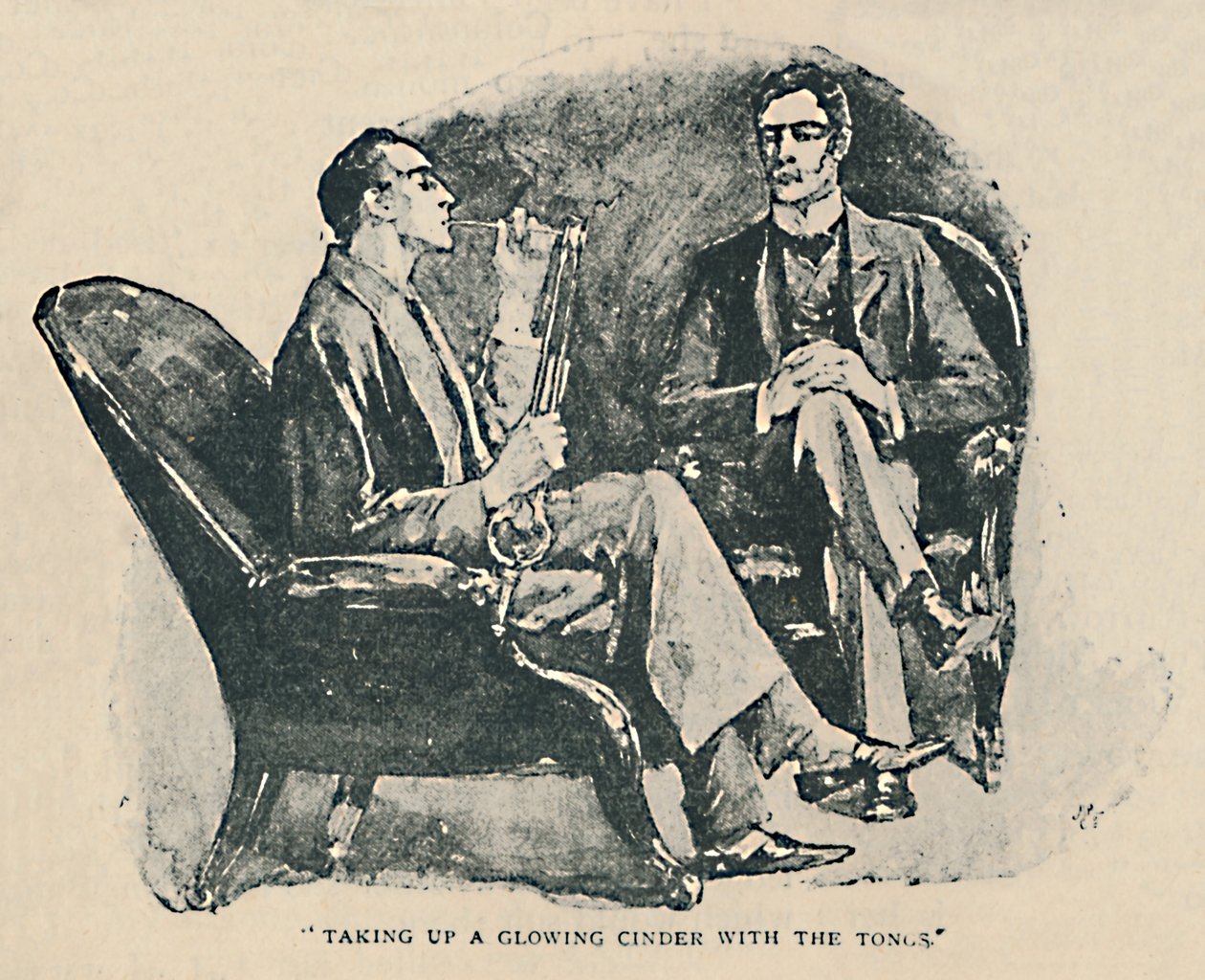 Tomando una brasa incandescente con las tenazas de Sidney Paget