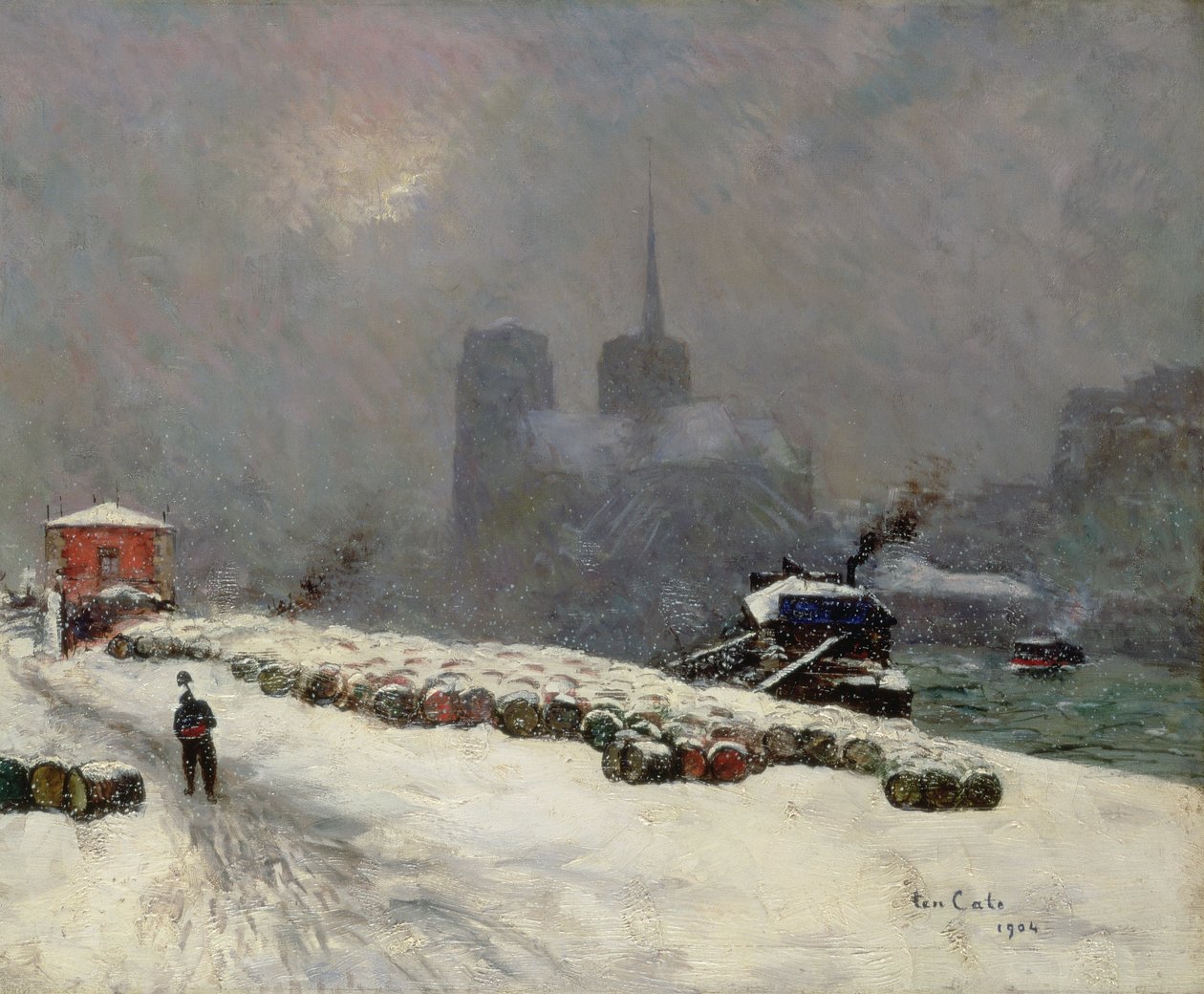 Notre Dame en la nieve de Siebe Johannes Ten Kate