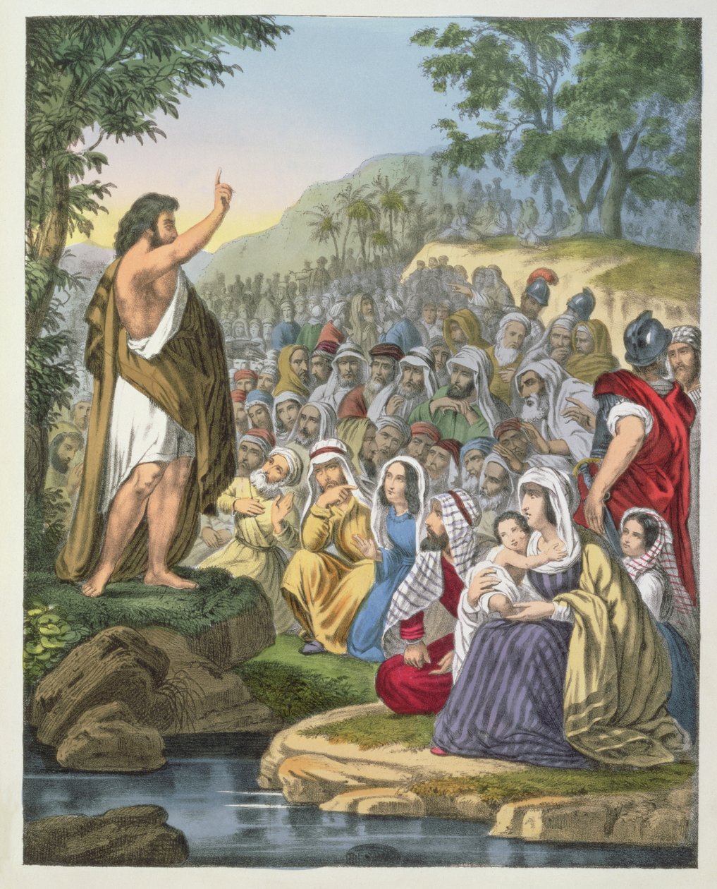 Juan predicando en el desierto, de una biblia impresa por Edward Gover, 1870
