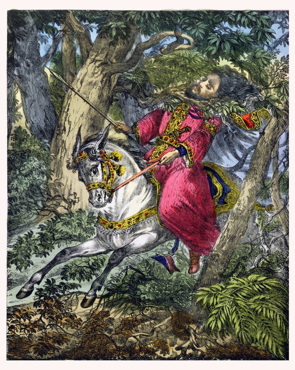 La Muerte de Absalón, de una biblia impresa por Edward Gover, 1870