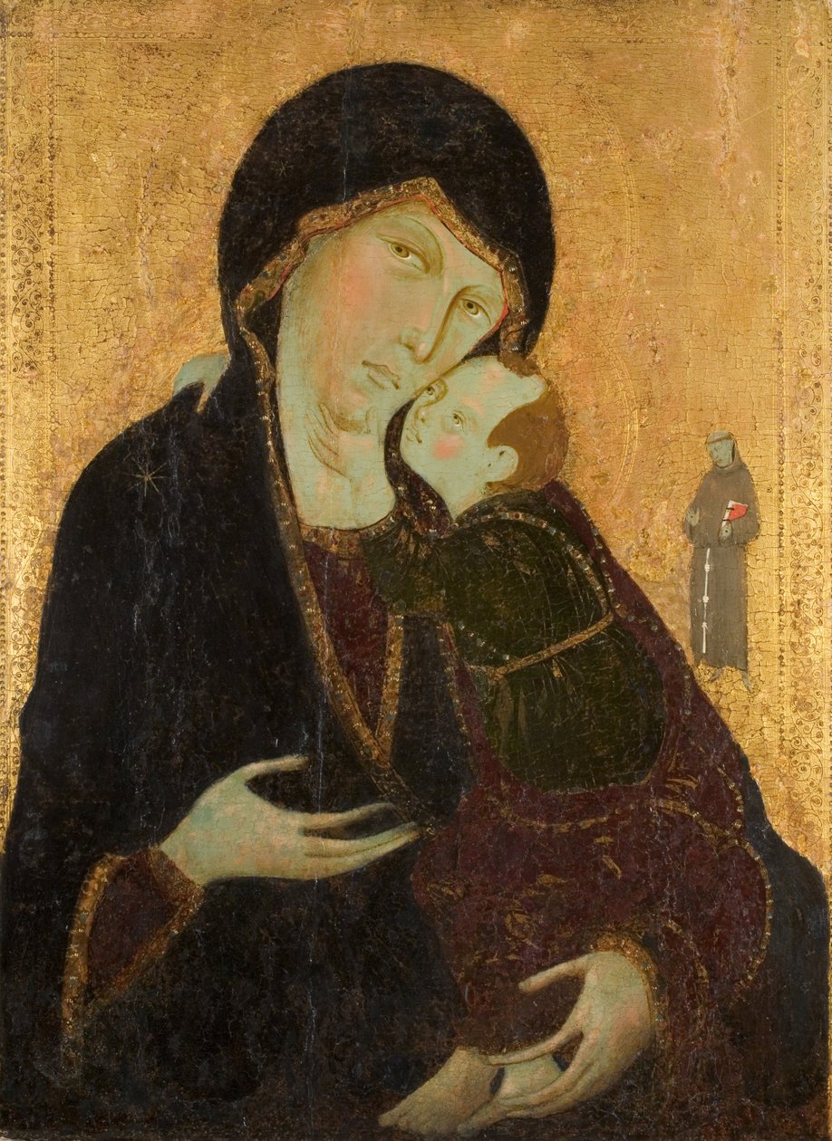 Madonna y Niño con San Francisco, c.1285 de Sienese School