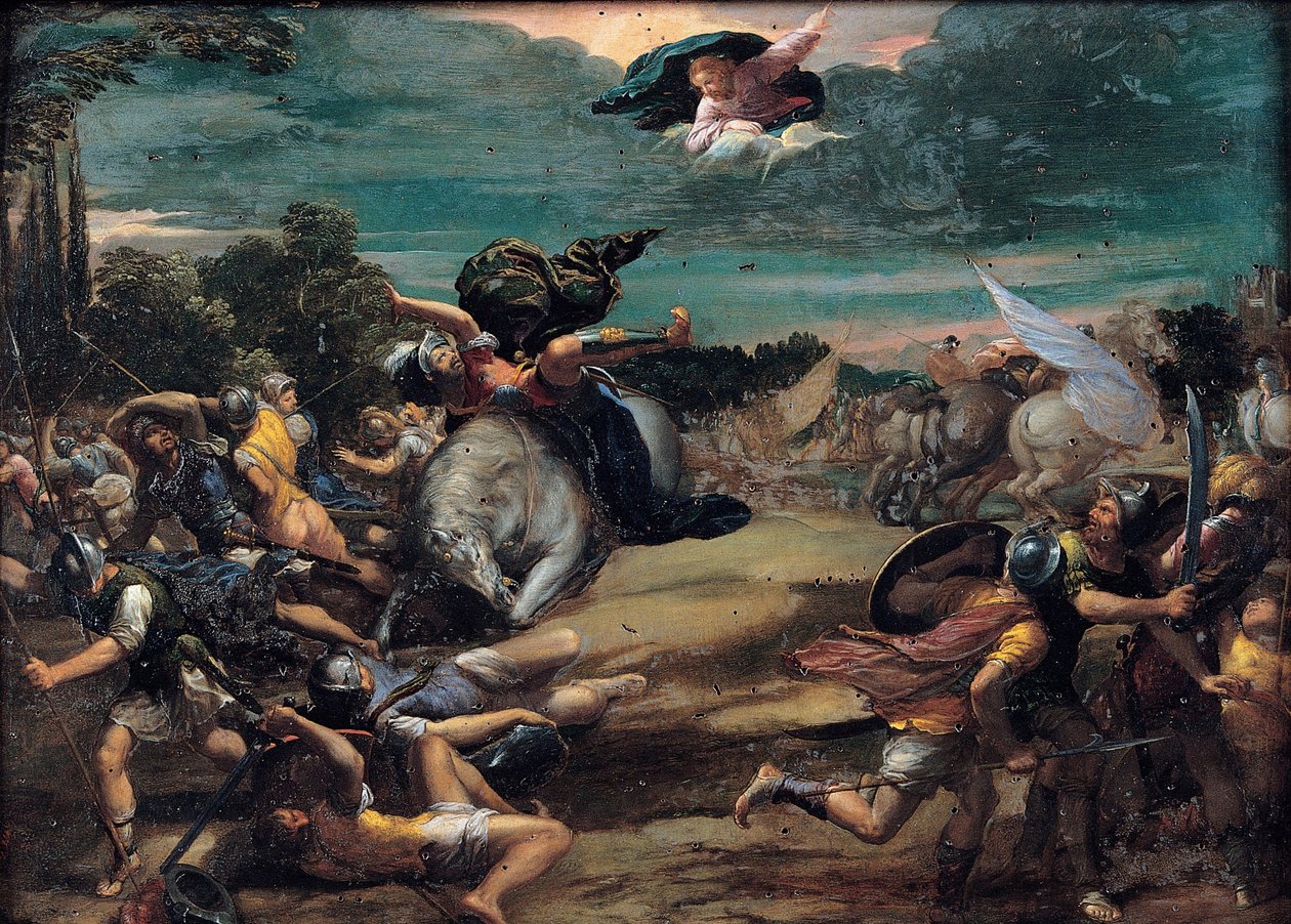La conversión en el camino a Damasco, 1590-1595 de Sigismondo Scarsellino