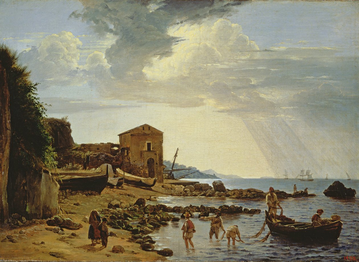 La playa de Sorrento con vista a la isla de Capri de Silvestr Fedosievich Shchedrin