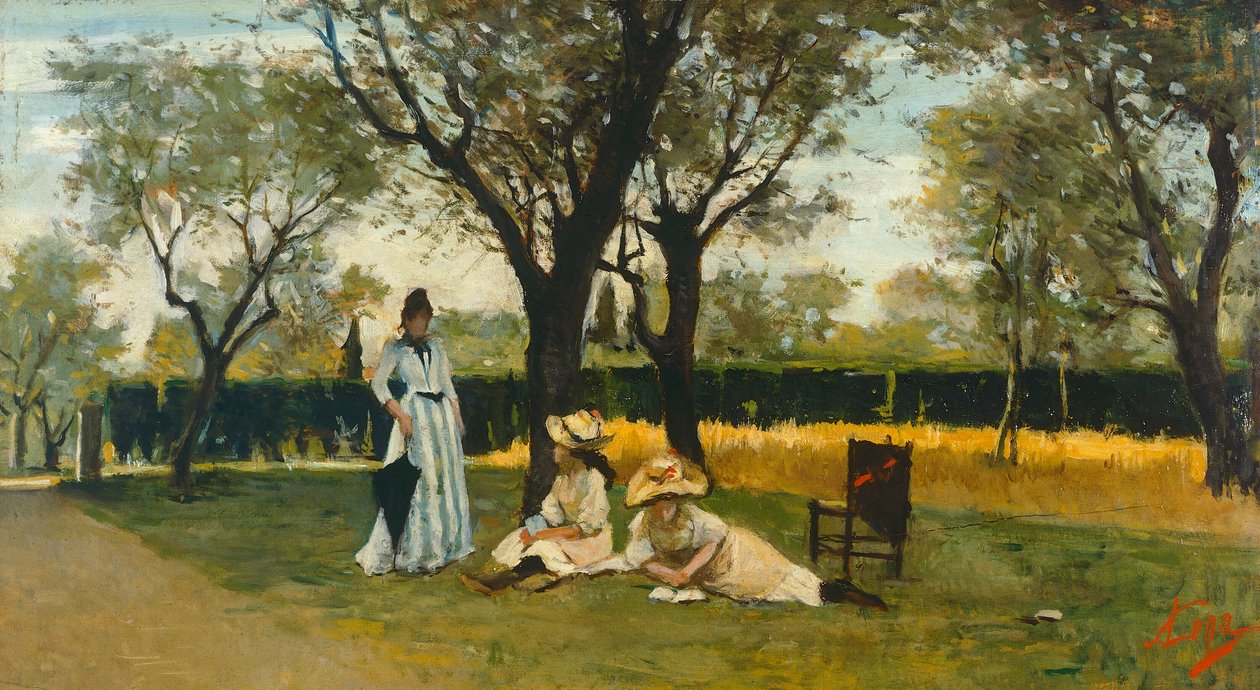 En la villa de Poggio Piano de Silvestro Lega