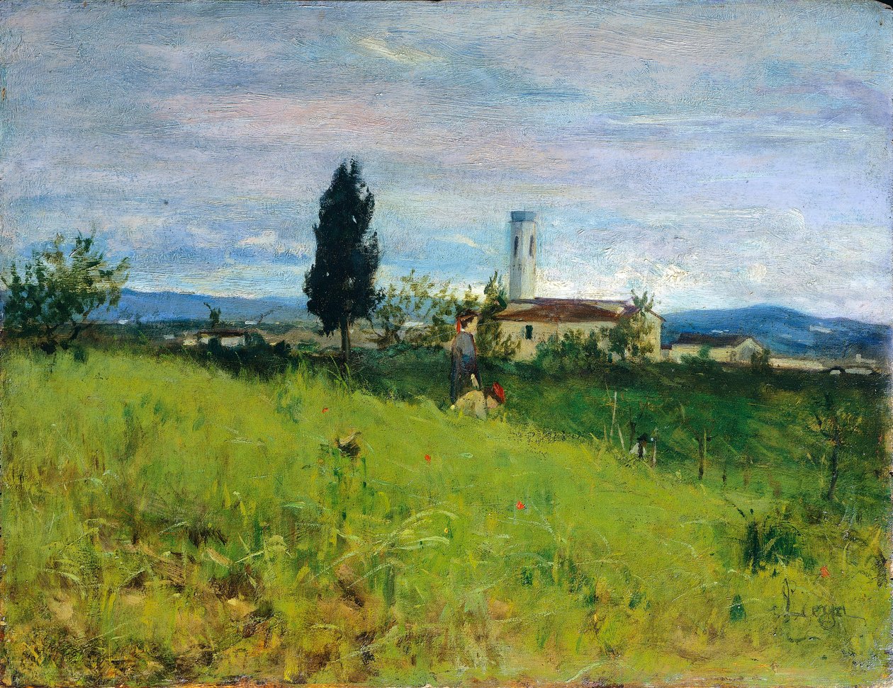 Iglesia en el campo de Silvestro Lega