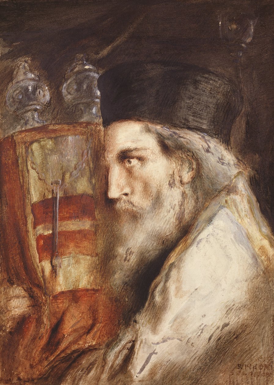Rabí llevando la Torá de Simeon Solomon