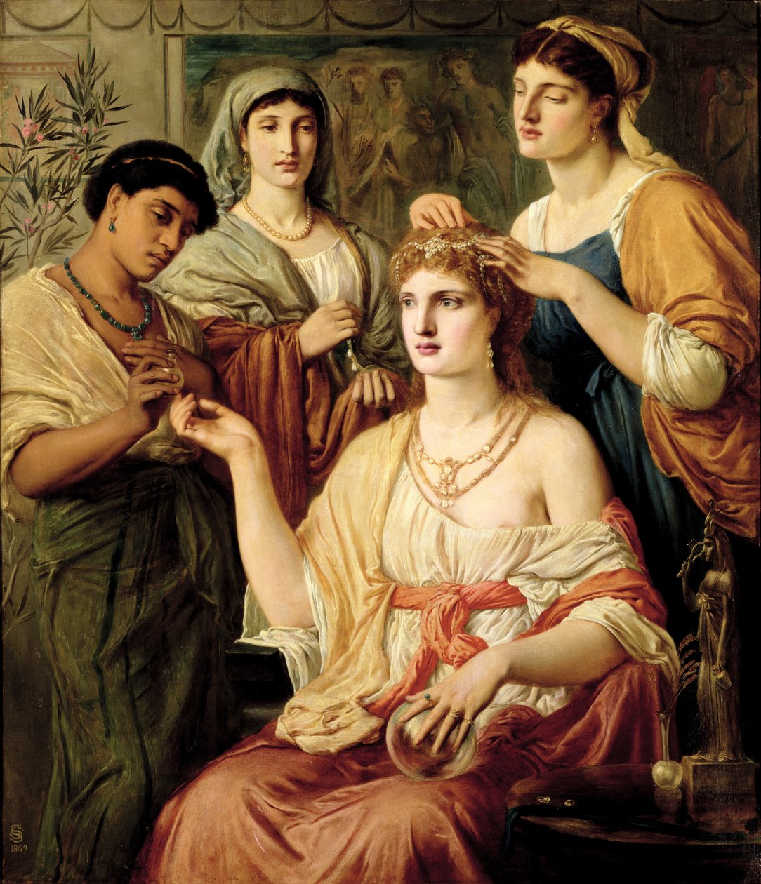El tocador de una dama romana, 1869 de Simeon Solomon