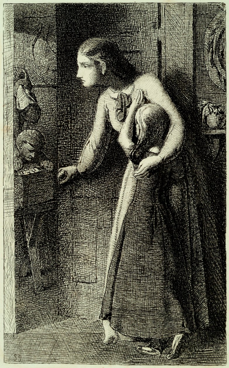 The Haunted House, c.1858 (aguafuerte impreso sobre papel india verjurado) de Simeon Solomon