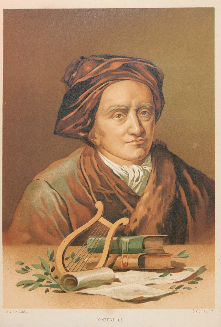 Retrato de Bernard le Bovier de Fontenelle 1657-1757, 1879 de Simón Gómez