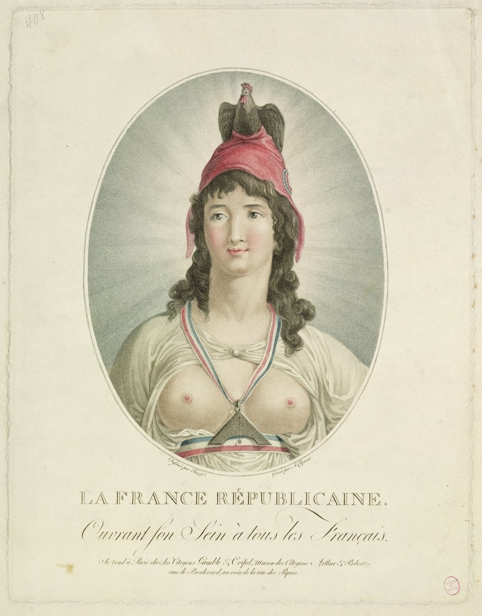 El republicano francés, grabado por A. Clement de Louis Simon Boizot