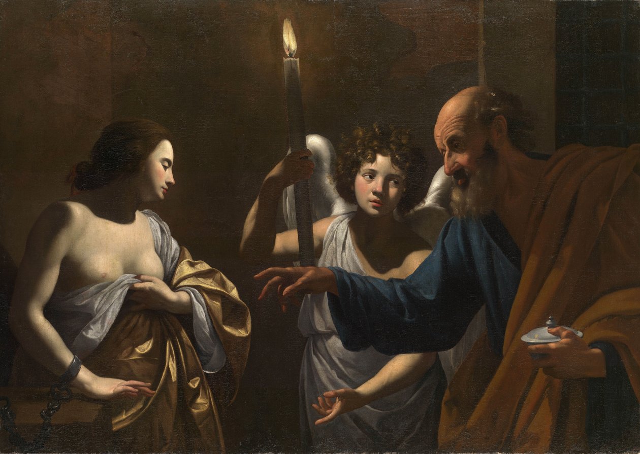San Pedro visitando a Santa Águeda en prisión de Simon Vouet