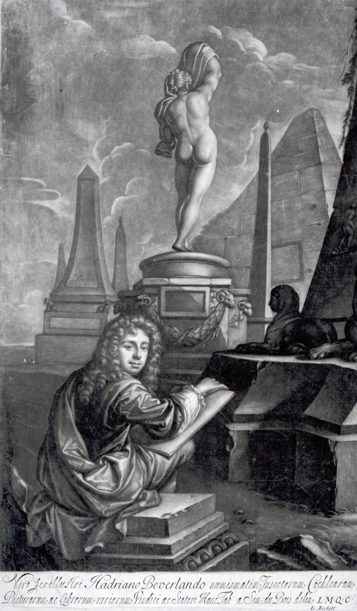 Adrian Beverland, grabado por Isaac Beckett de Simon (after) Du Bois