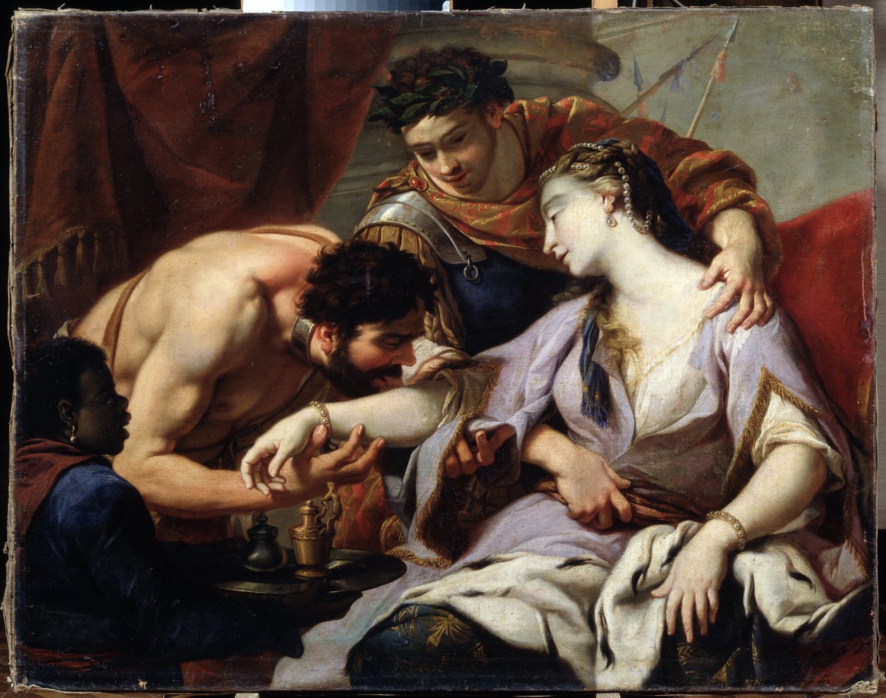 Reina y esclava. Pintura de la escuela de Simon Vouet (1590-1649). Óleo sobre lienzo de Simon (circle of) Vouet