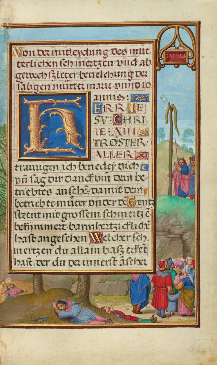 Frontera con Moisés y la serpiente de bronce de Simon Bening