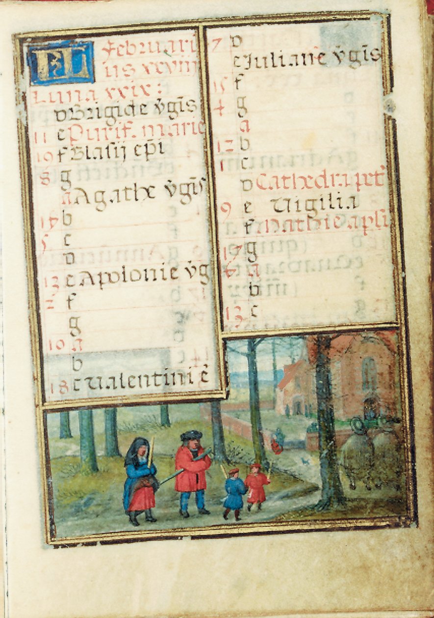 Folio de un libro de horas en miniatura, uso de Roma, Brujas, 1530-35 de Simon Bening