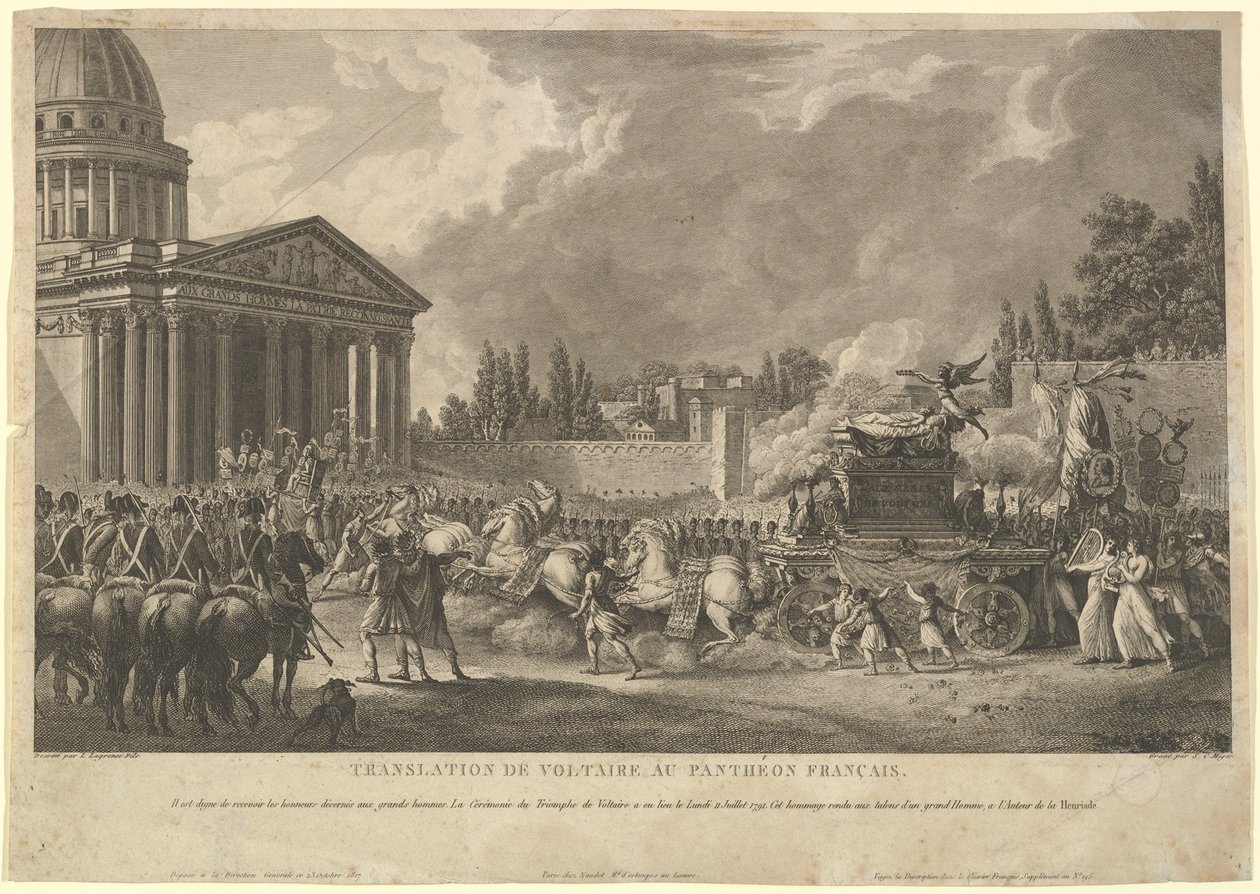 Traslado de Voltaire al Panteón Francés de Simon Charles Miger