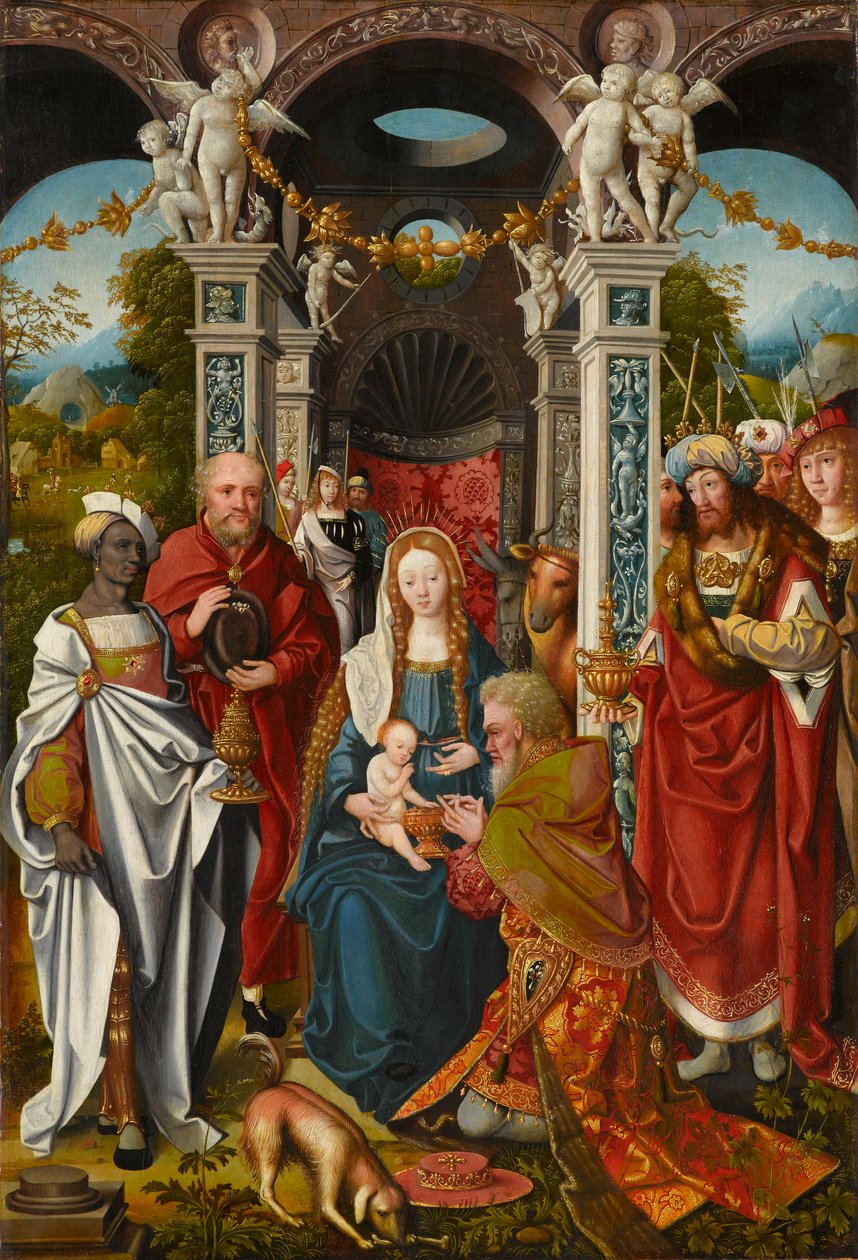 La Adoración de los Reyes Magos, segundo cuarto del siglo XVI (óleo (¿con témpera?) sobre tabla) de Simon Claesz van Waterlant