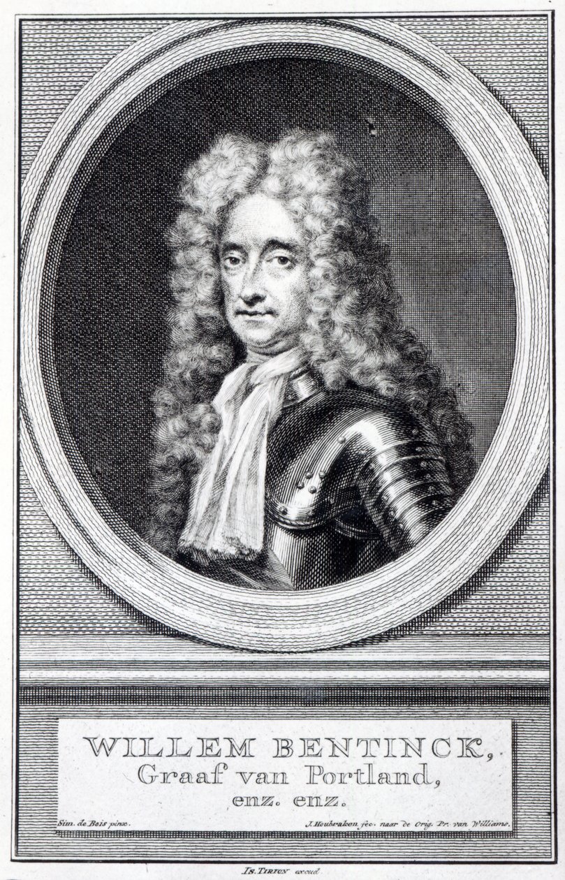 William Bentinck, 1er Conde de Portland, grabado por Jacobus Houbraken después de un original de Robert Williams de Simon Du Bois