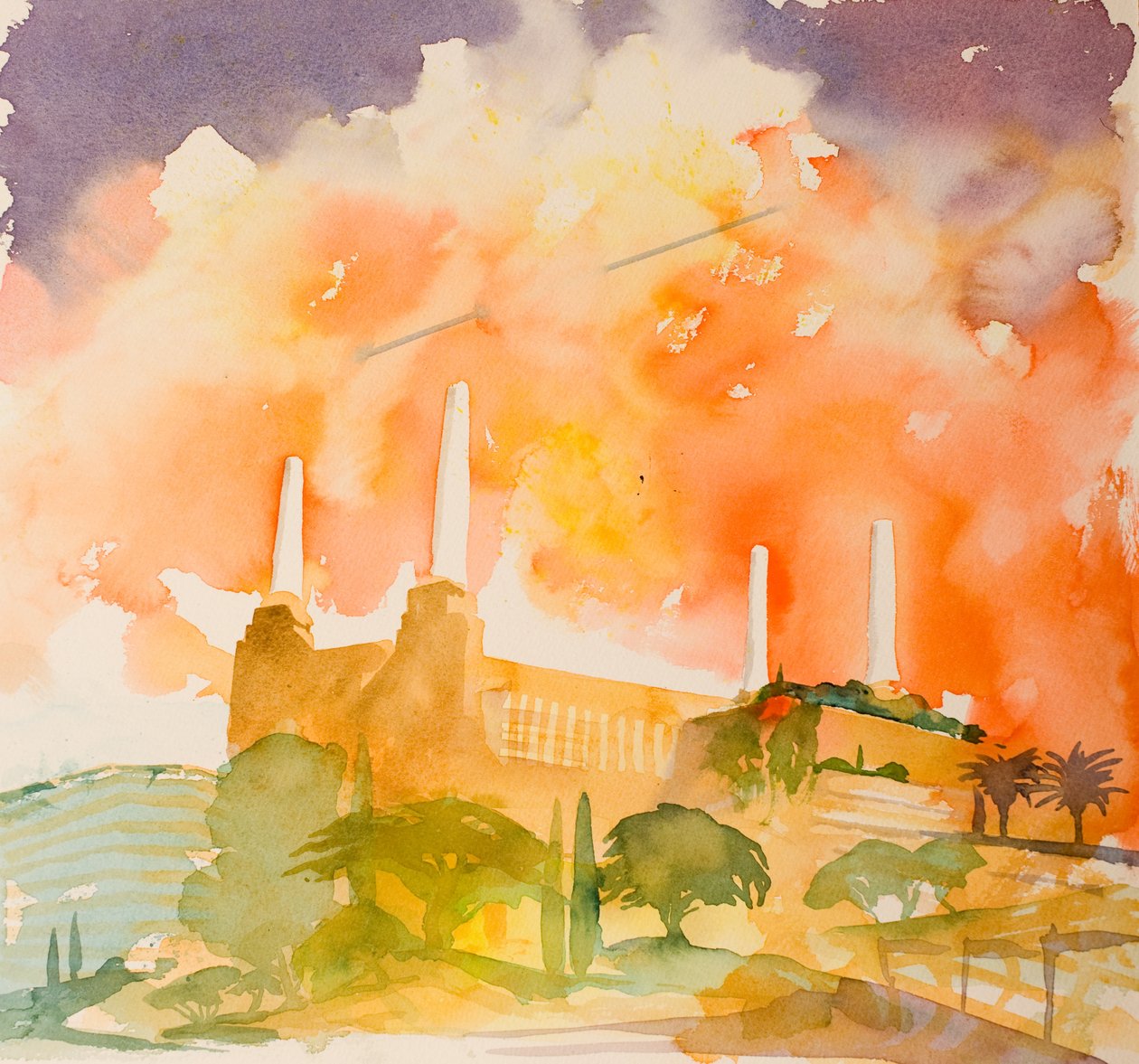 Battersea Beautiful, 2016 (acuarela) de Simon Fletcher