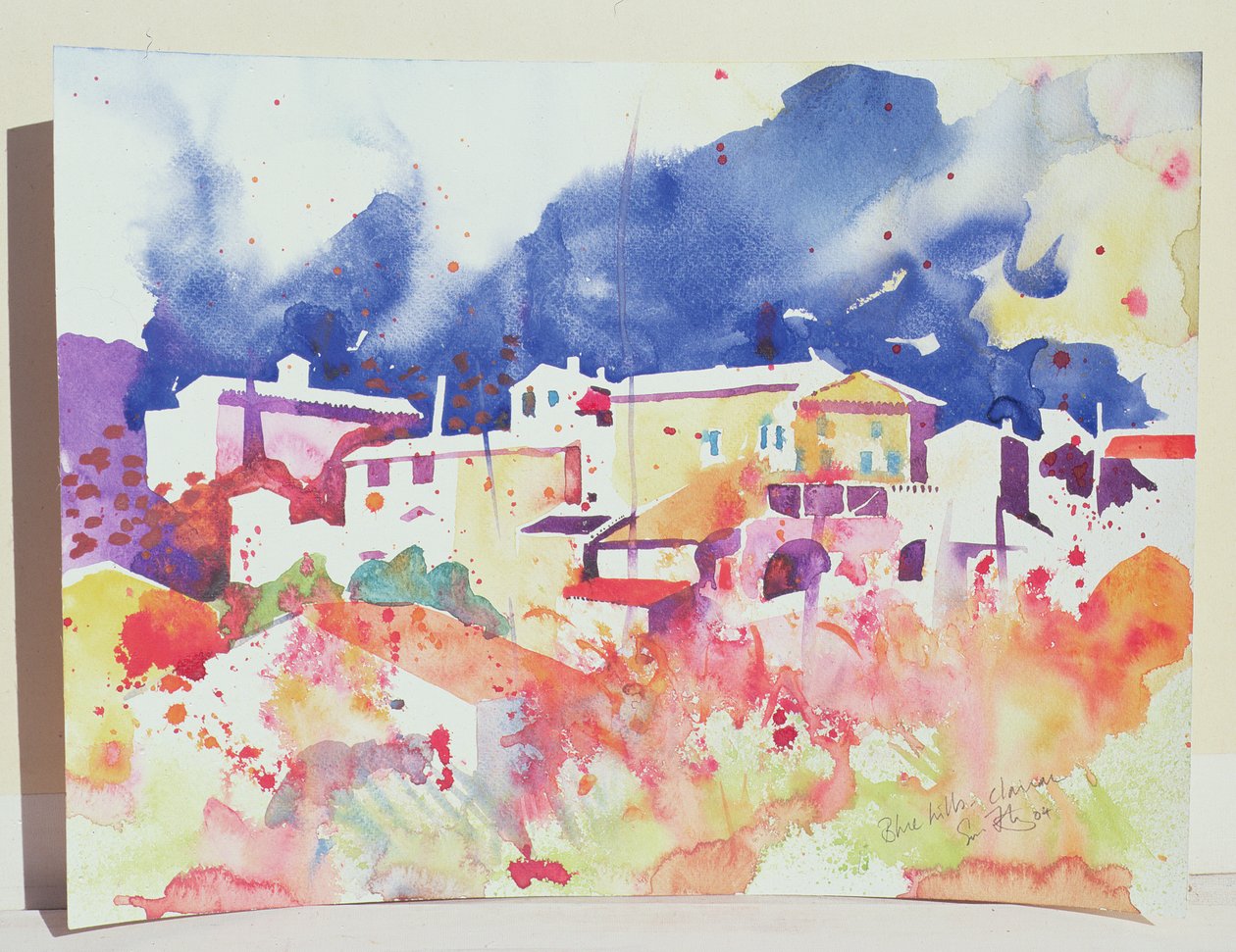 Blue Hills, Clairac, 2004 (acuarela sobre papel) de Simon Fletcher