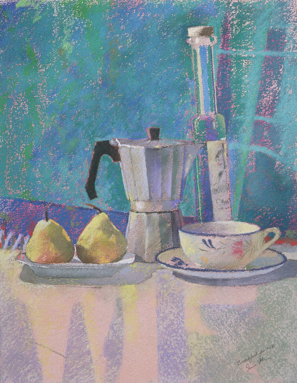 Desayuno para WK (pastel sobre papel) de Simon Fletcher