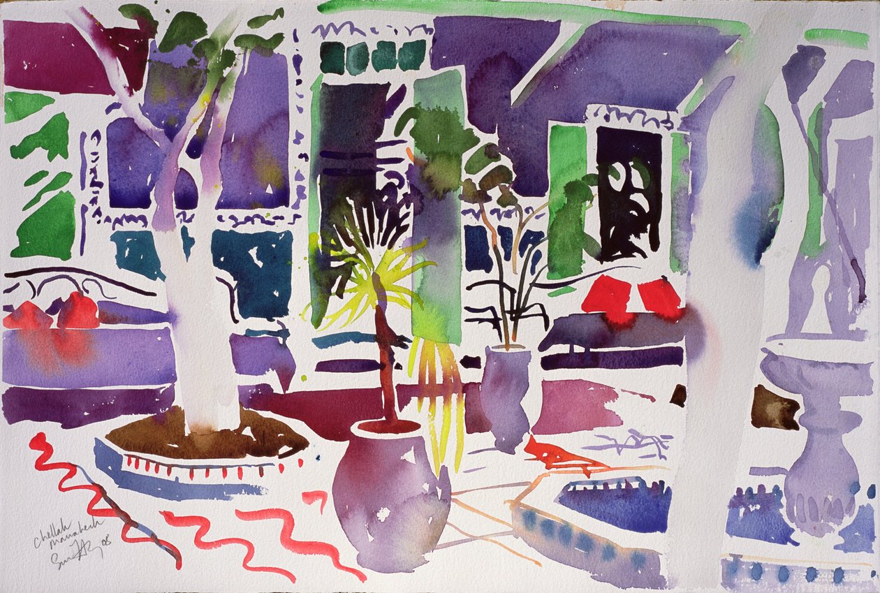 Chellah Marrakech (acuarela sobre papel) de Simon Fletcher
