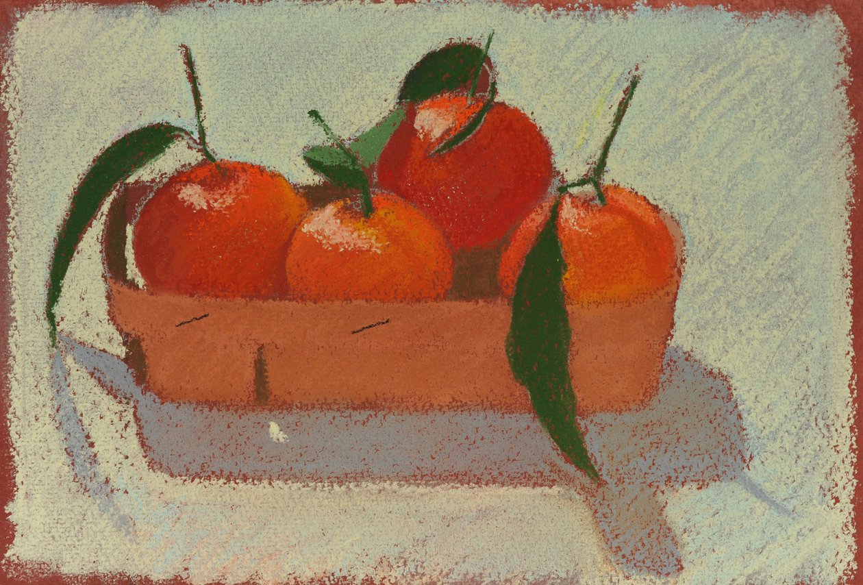 Mandarinas de Navidad, 2015 (pastel sobre papel) de Simon Fletcher