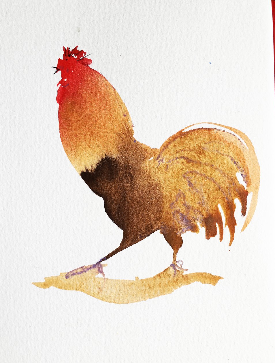 Cockrel, 2020 (obra sobre papel) de Simon Fletcher