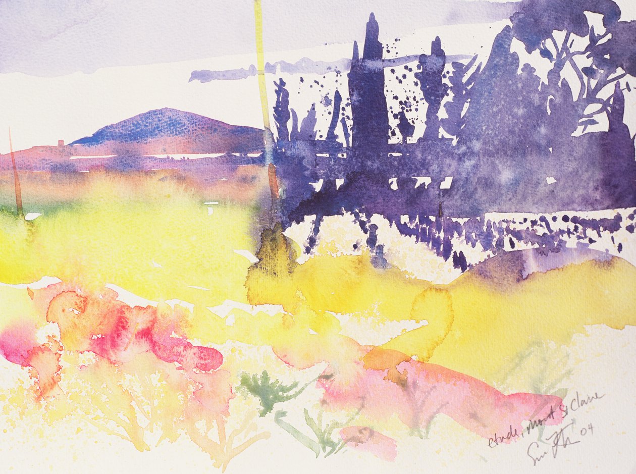 Etude Mont St. Clair, 2004 (acuarela sobre papel) de Simon Fletcher