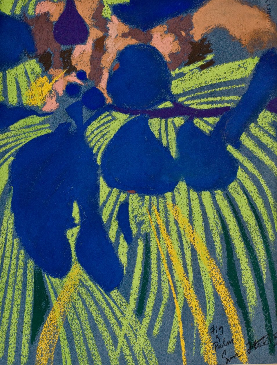 Higo y palmera (pastel sobre papel) de Simon Fletcher