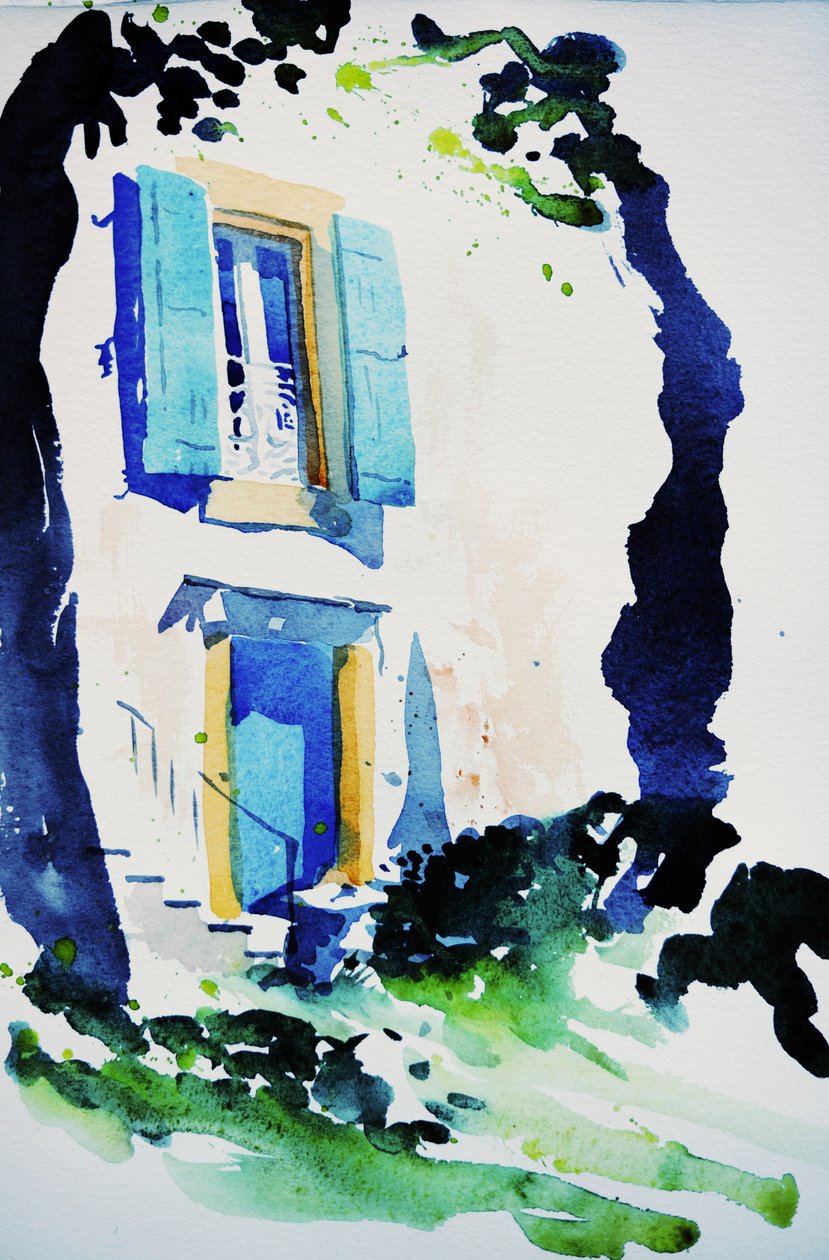 à Fos, 2015 (acuarela) de Simon Fletcher