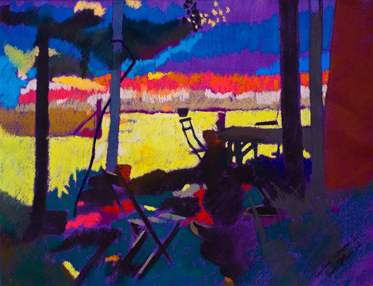 Intervalo de jardín 1 (pastel sobre papel) de Simon Fletcher