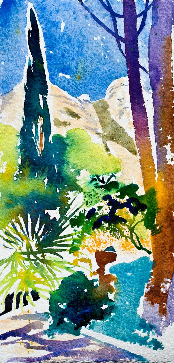 Jardín en el Sur (acuarela sobre papel) de Simon Fletcher