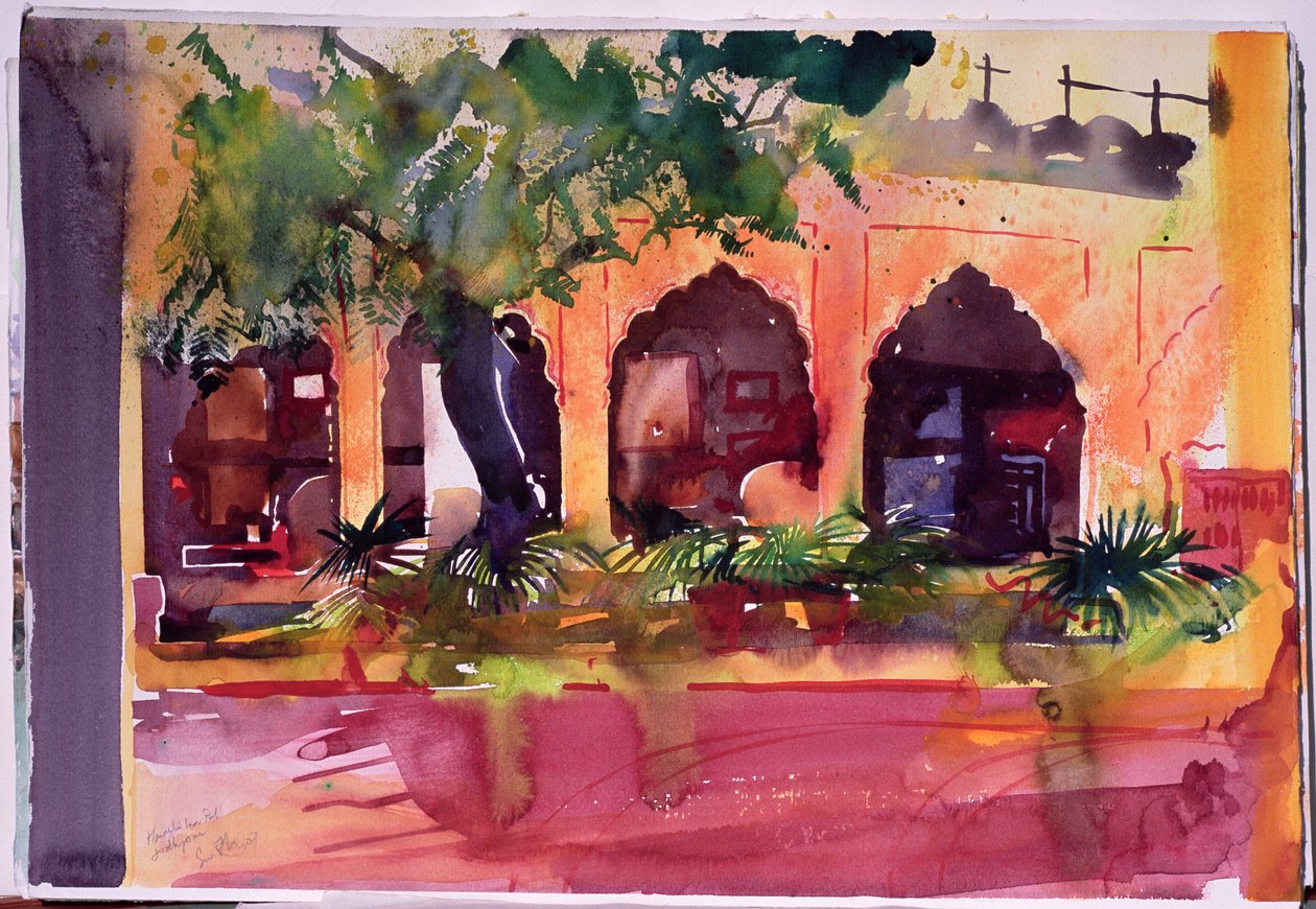 Haveli Inn Pal Jodphur, 2007 (acuarela sobre papel) de Simon Fletcher