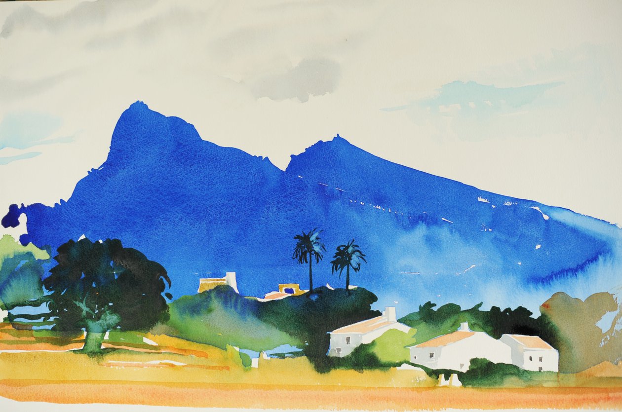 Colinas de Pollença, 2016 (acuarela) de Simon Fletcher