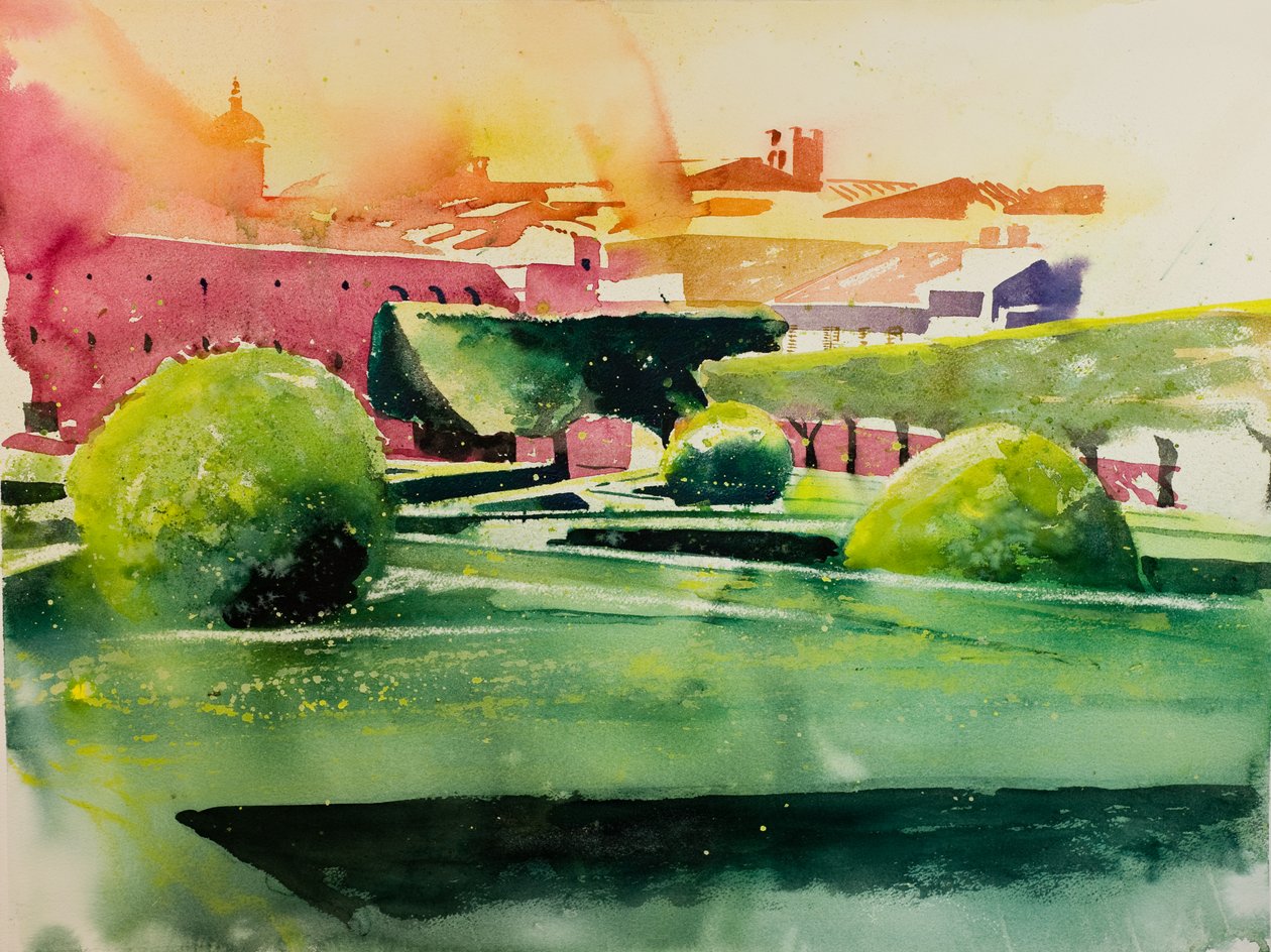 Horti Leonini (acuarela sobre papel) de Simon Fletcher