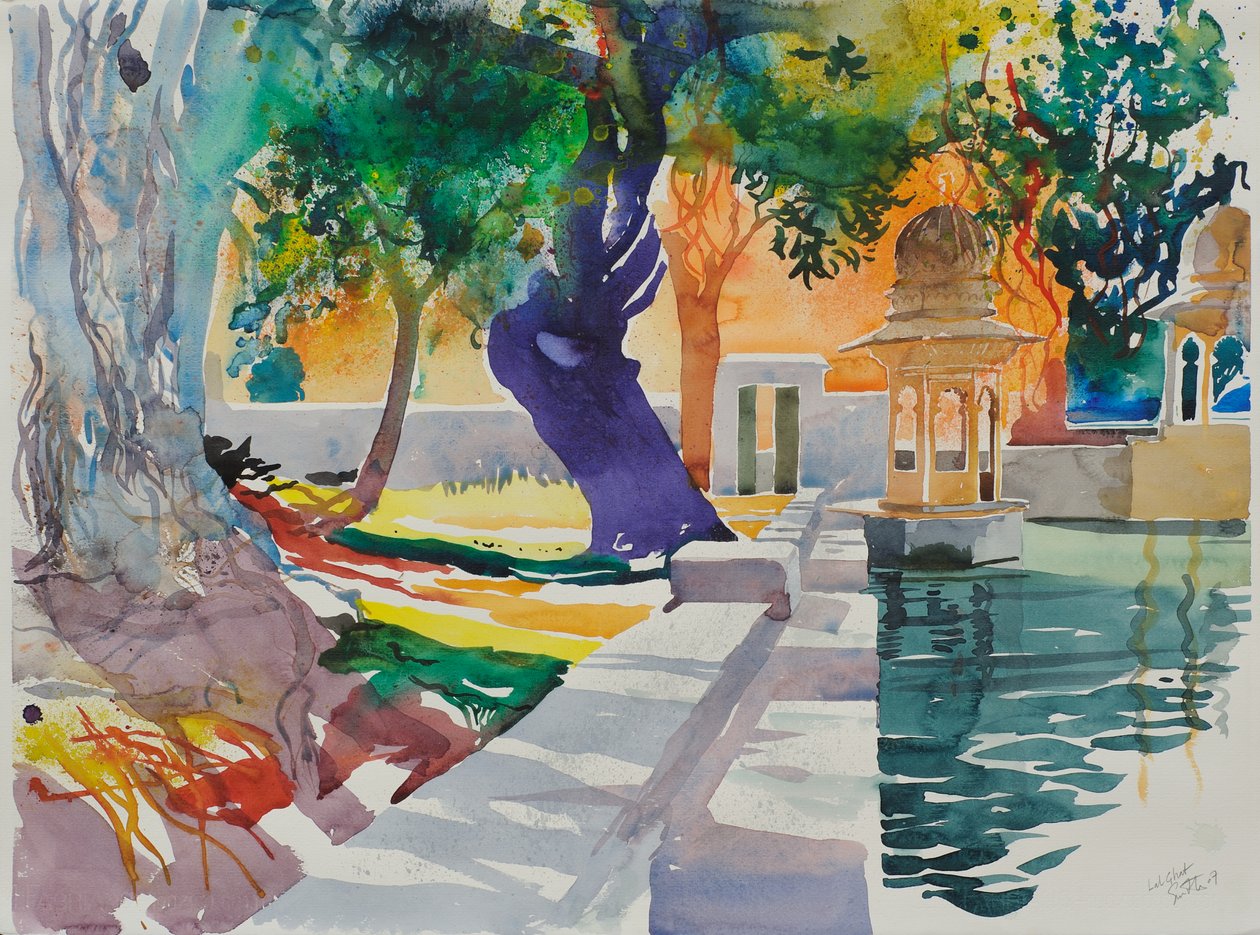 Lal Ghat, 2007 (acuarela sobre papel) de Simon Fletcher