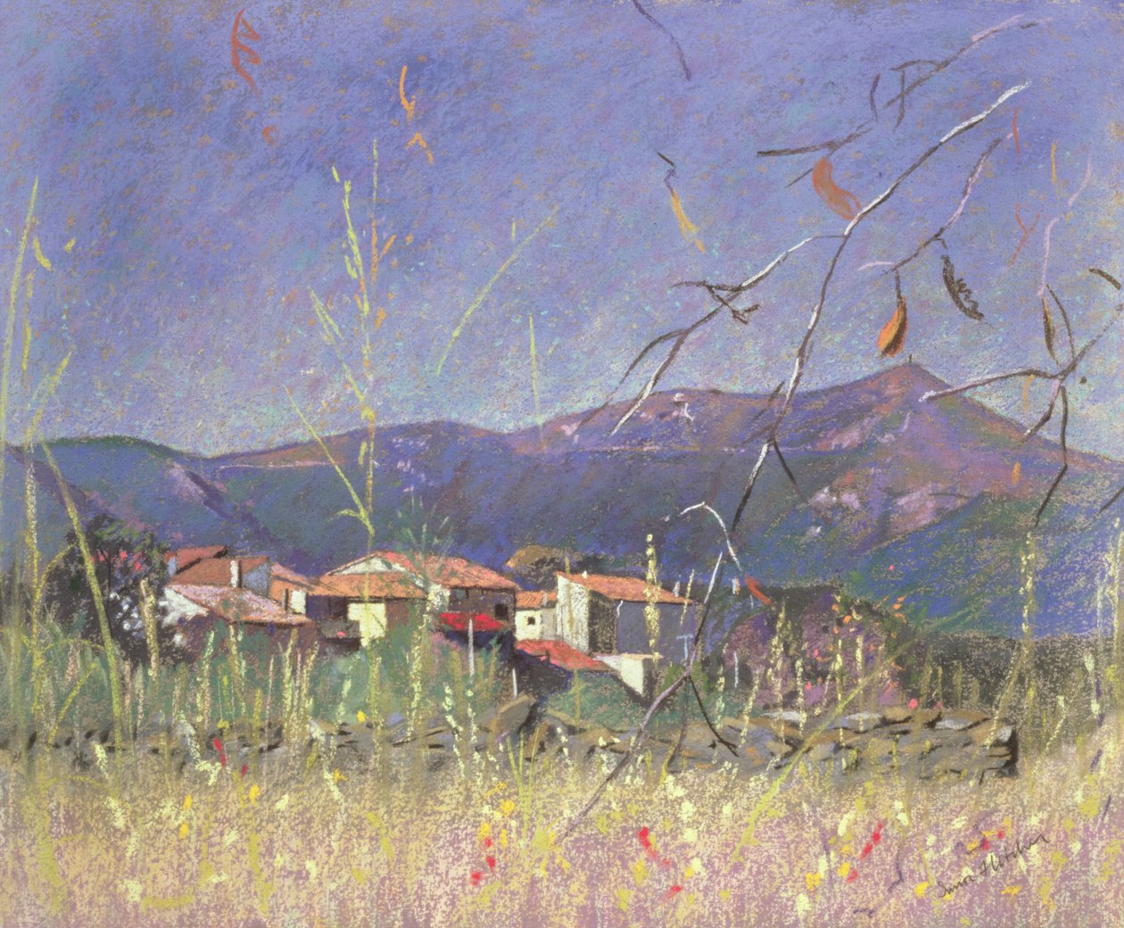 Paisaje (pastel sobre papel) de Simon Fletcher